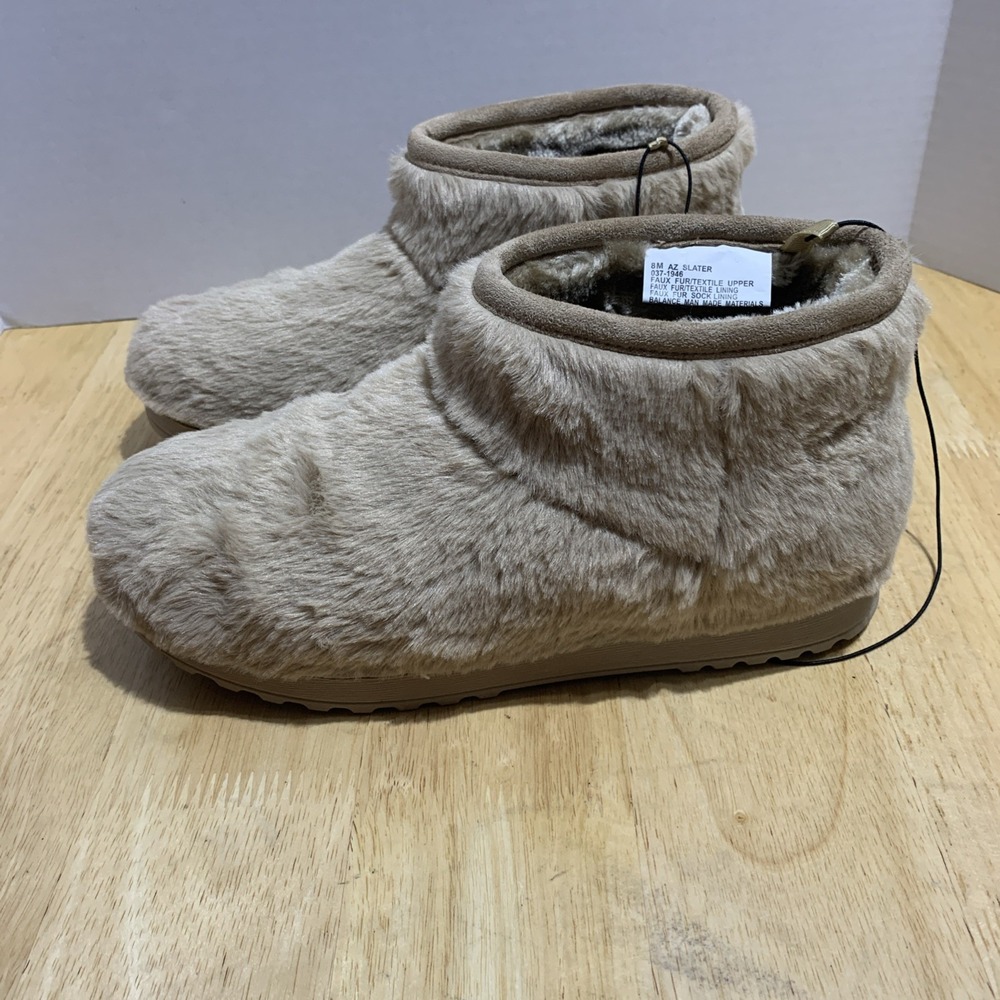 ARIZONA JEAN CO WOMEN'S‎ Az Slater Sand TAN FAUX FUR SHORT BOOTS SIZE 8 - Picture 5 of 8